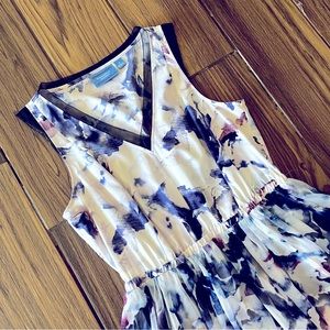 Simply Vera Vera Wang | Floral Chiffon-Trim Dress | White/Purple | S